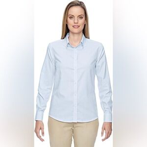 North End Ladies Twill Checkered Shirt, Light Blue XL NWT women’s